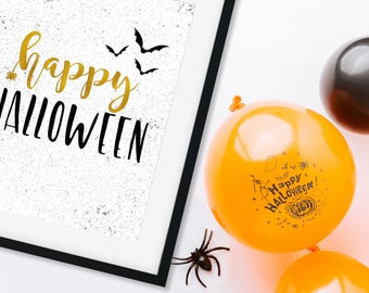 Arte de pared imprimible de Halloween, Feliz Halloween