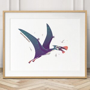 Ornithocheirus fliegen Dinosaurier Druck, jungen Dinosaurier Schlafzimmer Dekor, Dinosaurier-Wand-Kunst