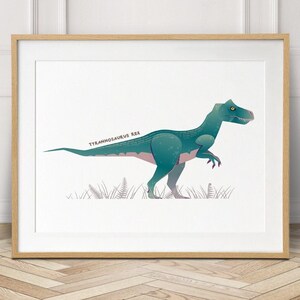 T Rex dinosaur nursery print, Tyrannosaurus Rex boys dinosaur bedroom decor