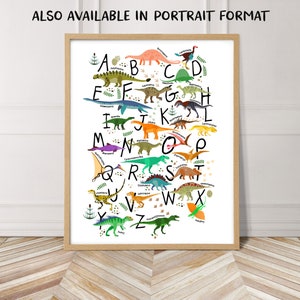 Personalized dinosaur print, nursery wall art, dinosaur decor, custom gift, wall art, alphabet printable poster image 6