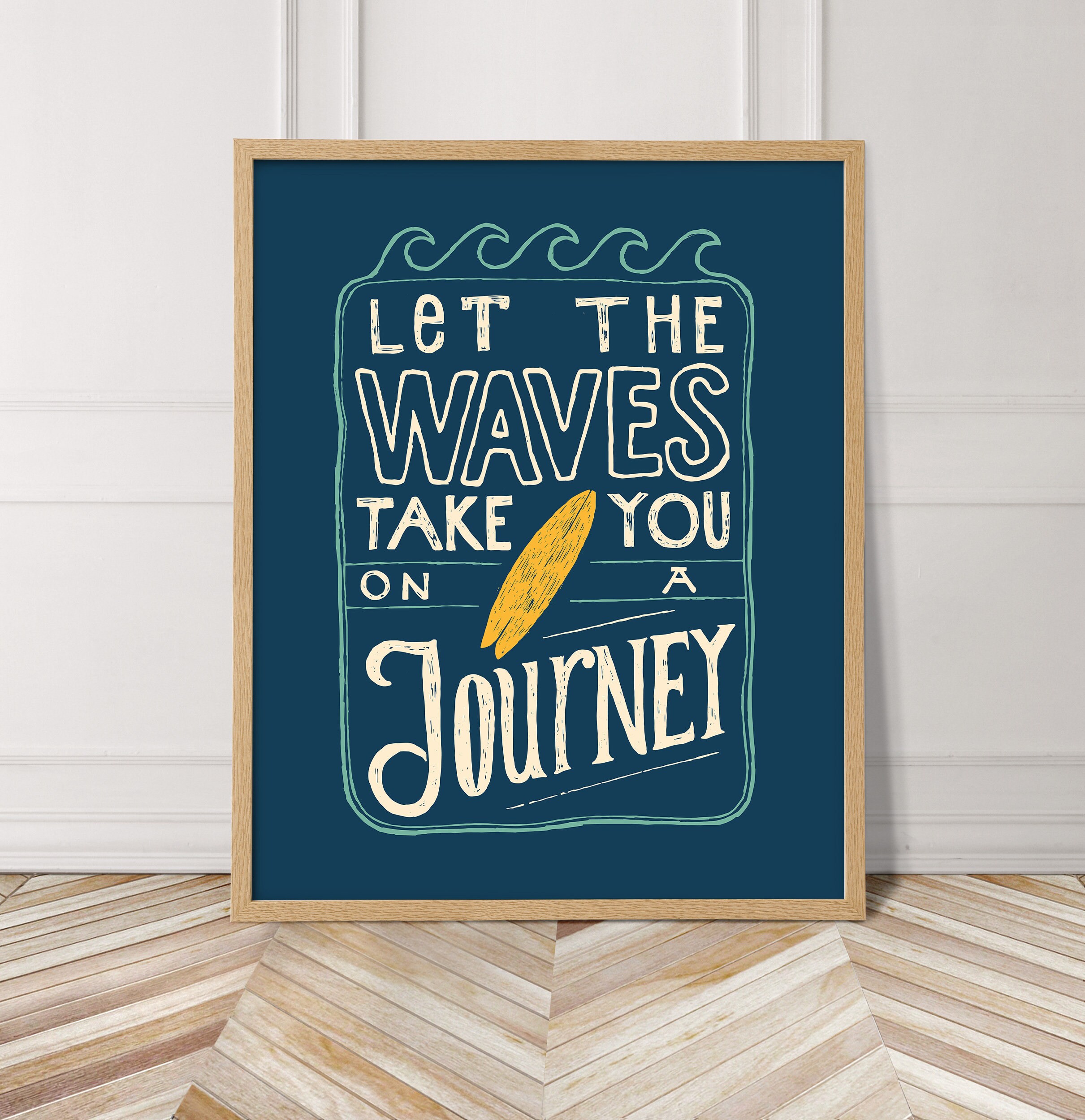 Surf decor print, surfing art, surf poster, surfboard art