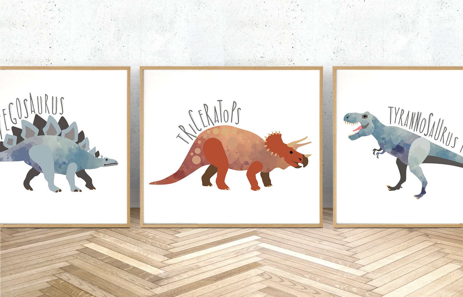 Set of 3 Dinosaur Nursery Prints Dinosaur Wall Art - Etsy