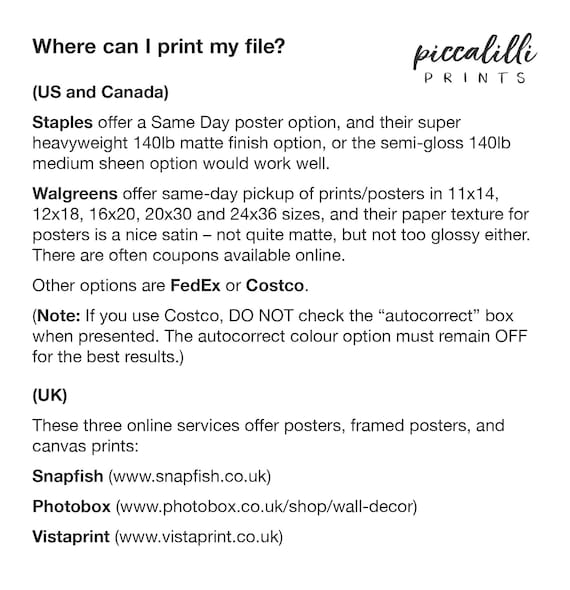 Costco Photo Poster Sizes