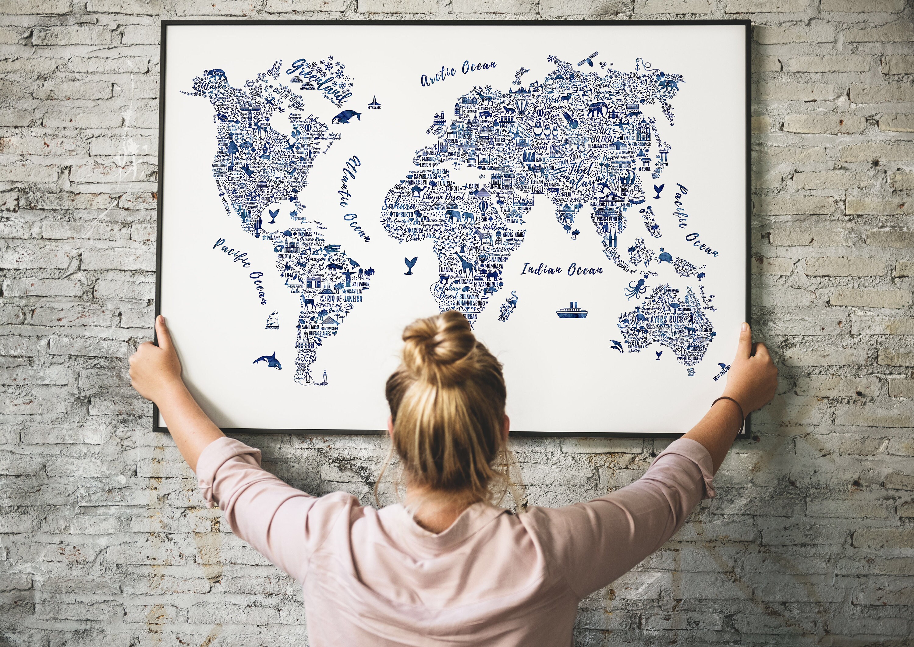 World Map Printable Wall Art, Watercolor World Map, Travel Nursery ...