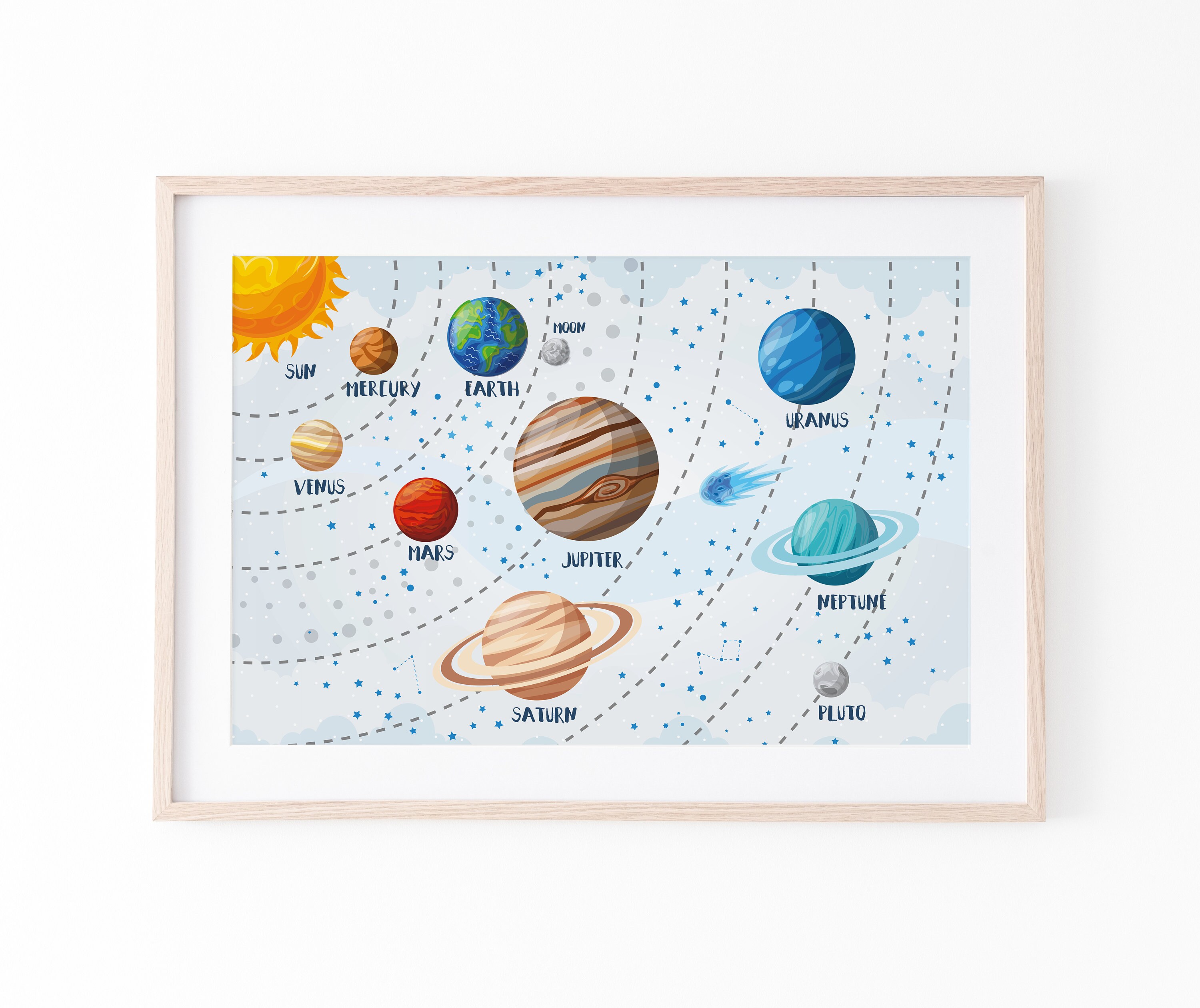 Light Solar System Print Solar System Art Astronomy Print Etsy