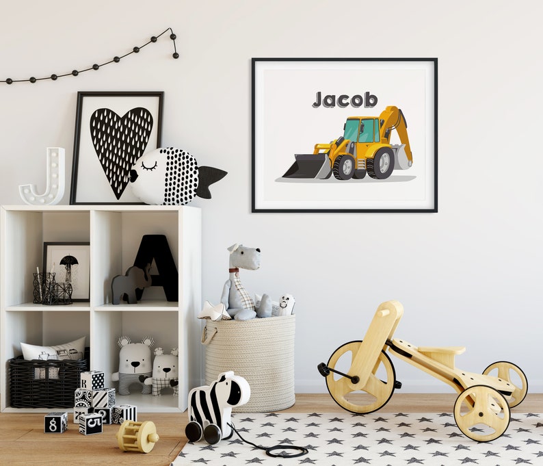Construction wall art personalized printable wall art | Etsy