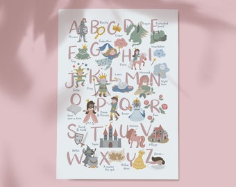 Fairy Tale Magical Alphabet, Fairytale ABC in Pink and Pastel