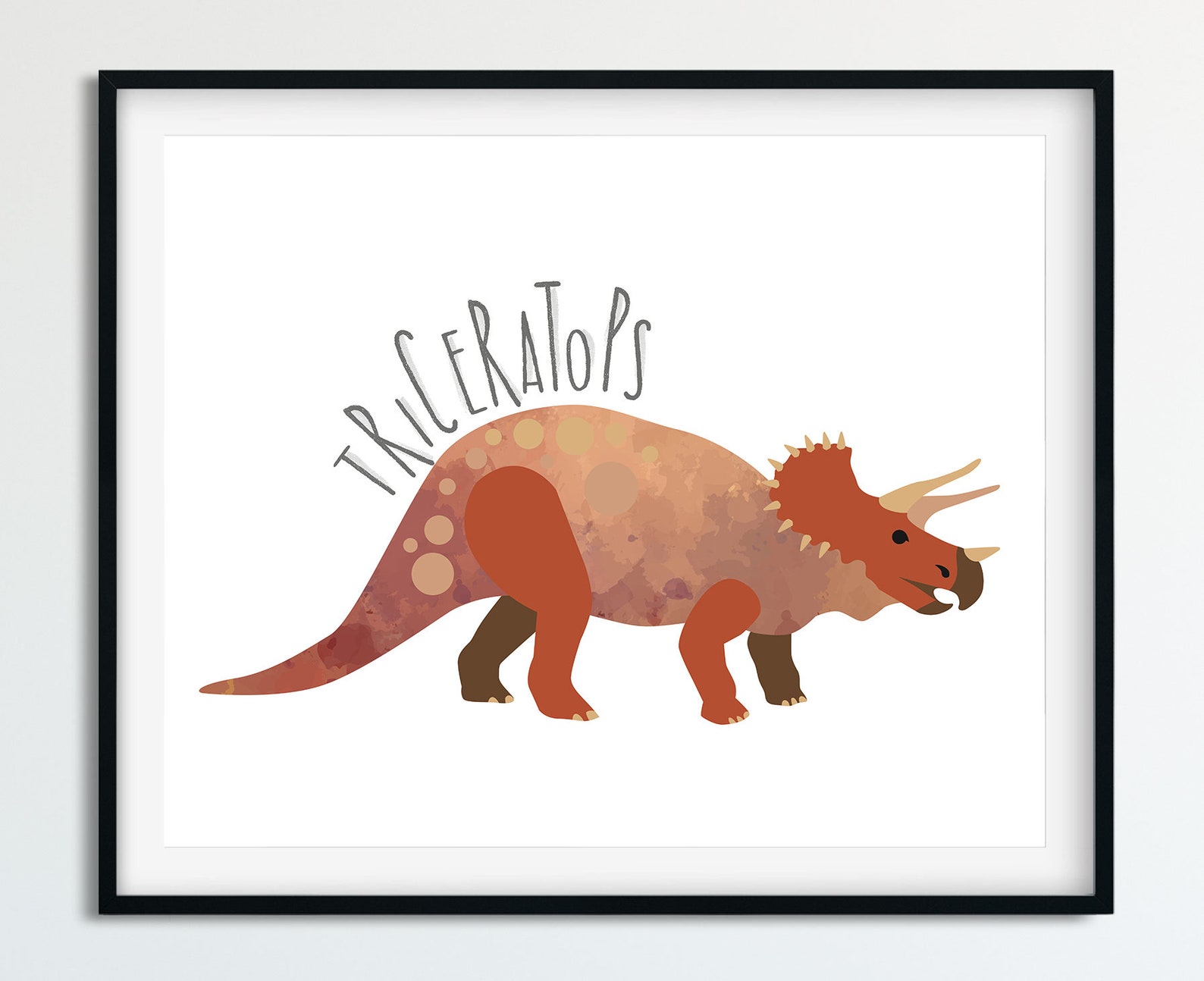 Set of 6 Dinosaur Nursery Prints, Dinosaur Wall Art, Watercolor ...