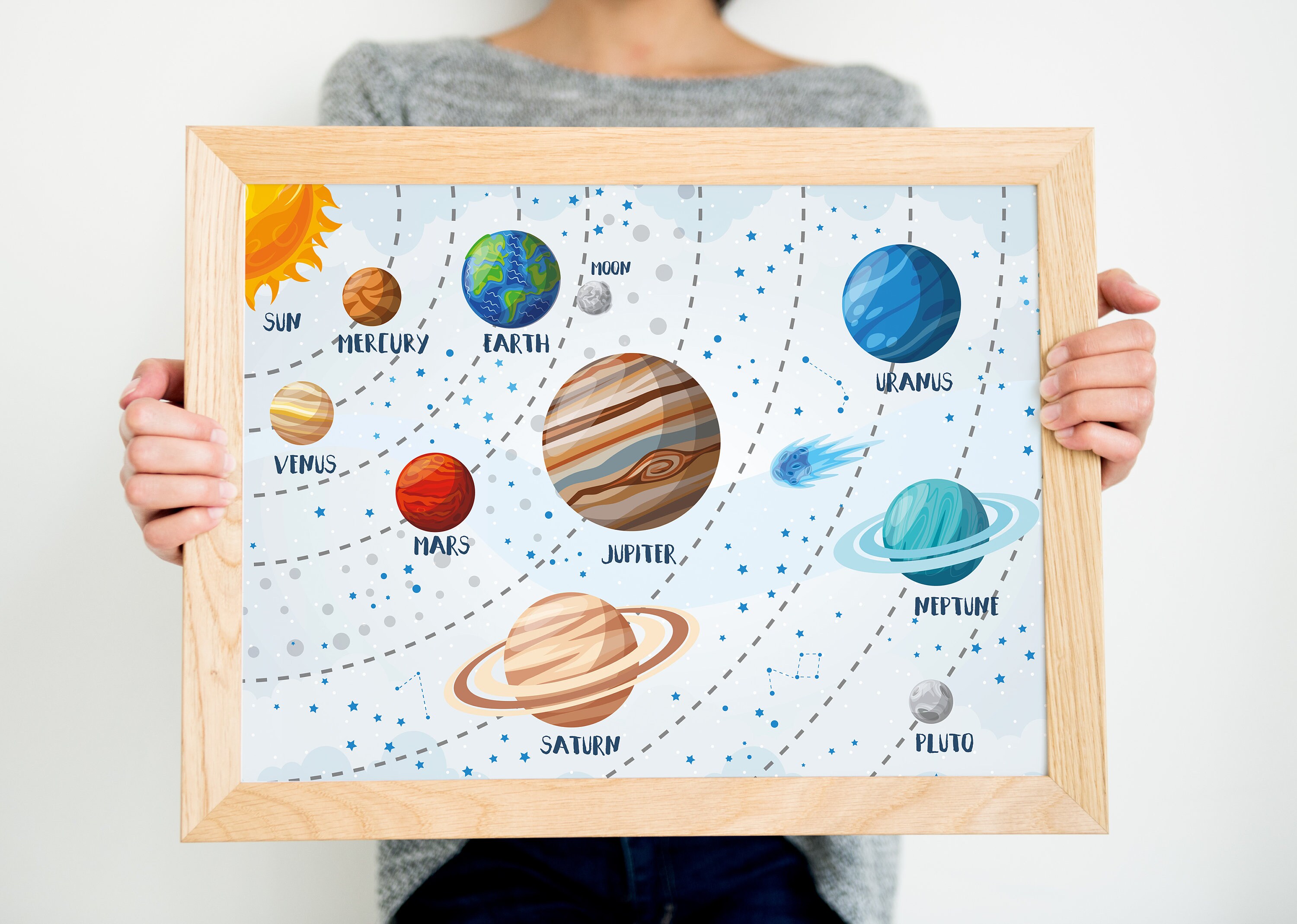 Light Solar System Print Solar System Art Astronomy Print Etsy