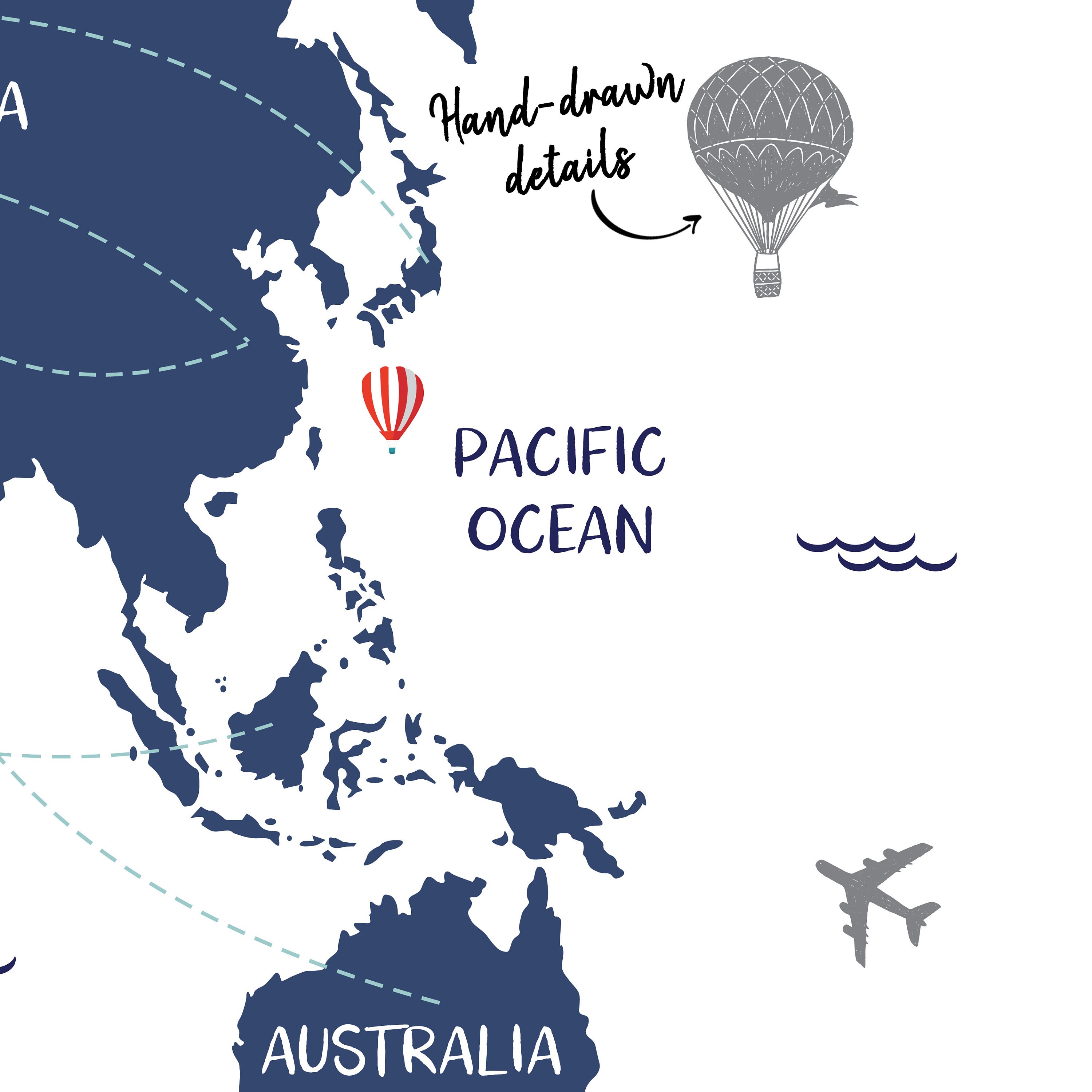 World Map Poster Travel Nursery Decor World Map Wall Art Etsy