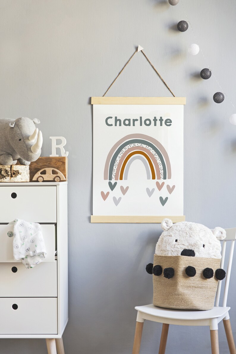 Personalized Rainbow Nursery Art Personalized Printable Wall - Etsy