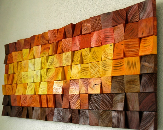 Magma 80 cm, Wood Wall Art, wall decor, wooden mosaic, abstract art, wall hanging, 3d wall art, sound diffuser
