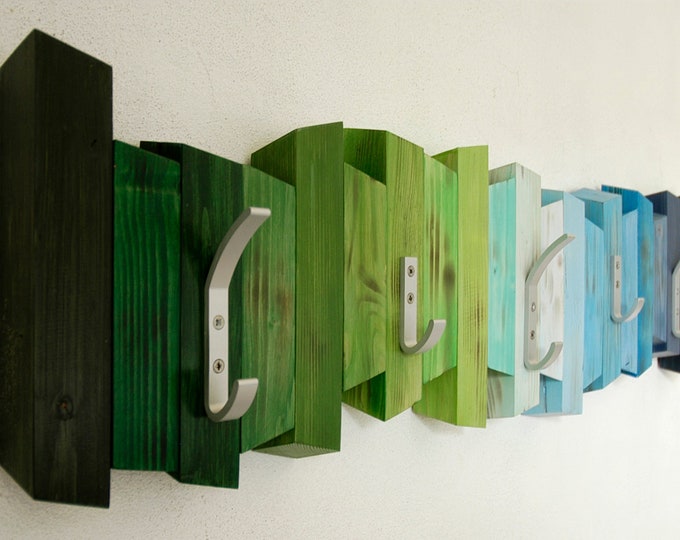 Wood Coat Rack, Wood Wall Art, wood wall decor, wooden mosaic, abstract wood art, coat hanger, 3d wall art, hooks holder