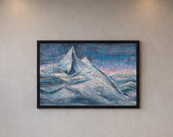 Matterhorn-schilderij op hout 100 cm wanddecoratie