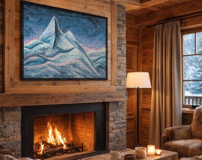 Matterhorn painting on wood 100 cm wall decor