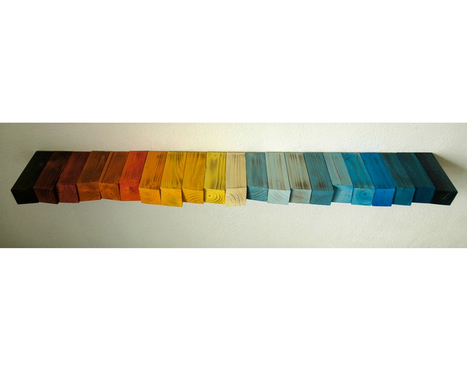 Floating Shelf, Painting Wood Wall Art, wood wall decor, wooden mosaic, abstract wood art, wall hanging