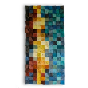The Way, oeuvre d'art murale en bois, décoration murale, mosaïque en bois, art abstrait, suspension murale, art mural 3D, diffuseur de son