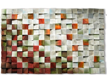 Modern wall art, wood wall decor, wooden mosaic, abstract wood art, wall hanging, 3d wall art, sound diffuser