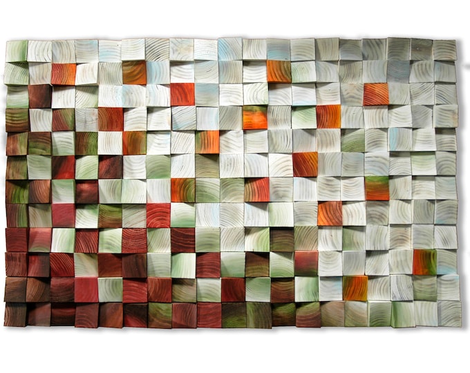 Modern wall art, wood wall decor, wooden mosaic, abstract wood art, wall hanging, 3d wall art, sound diffuser