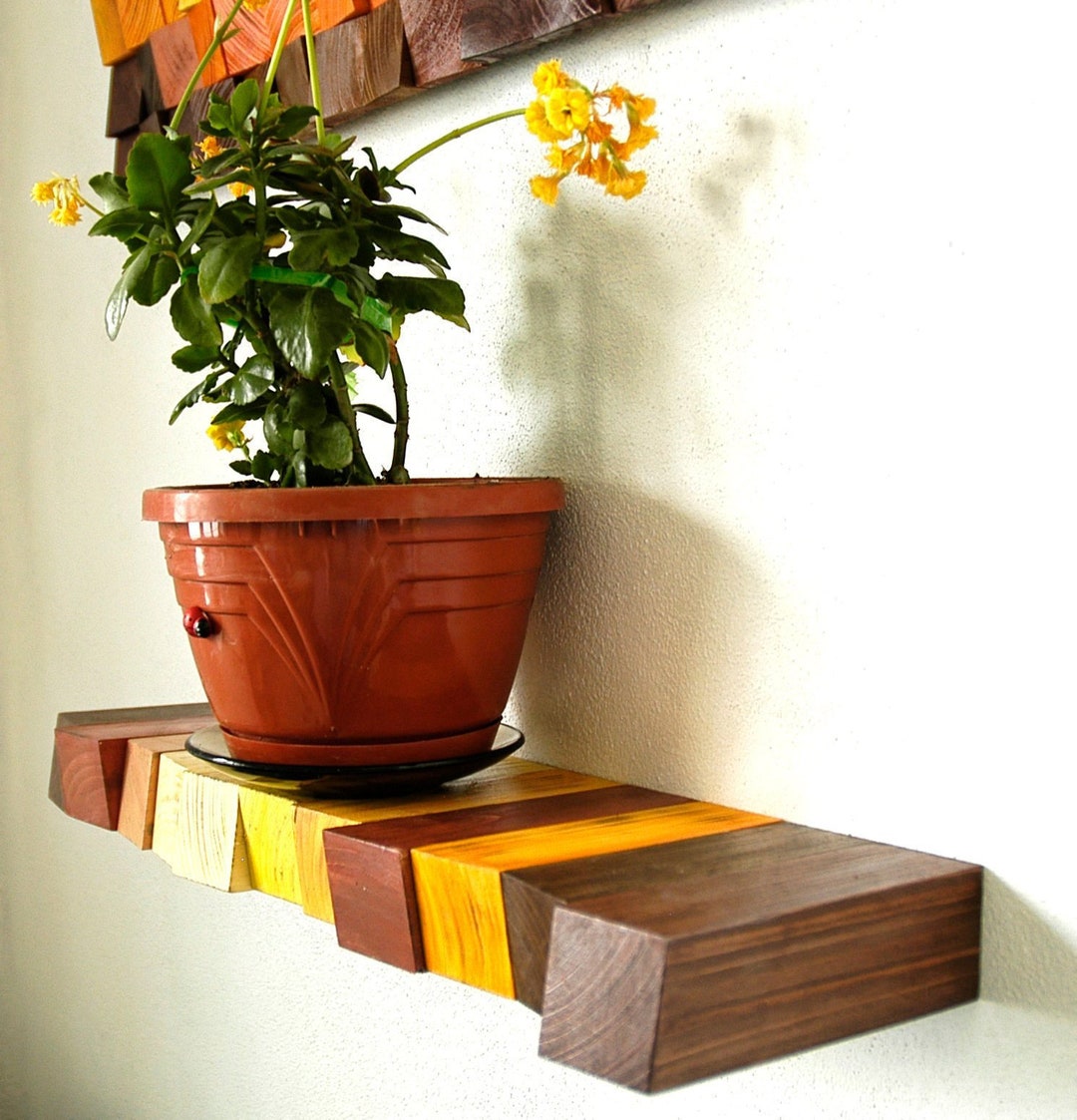 Floating Shelf, Painting Wood Wall Art, Wood Wall Decor, Wooden Mosaic ...