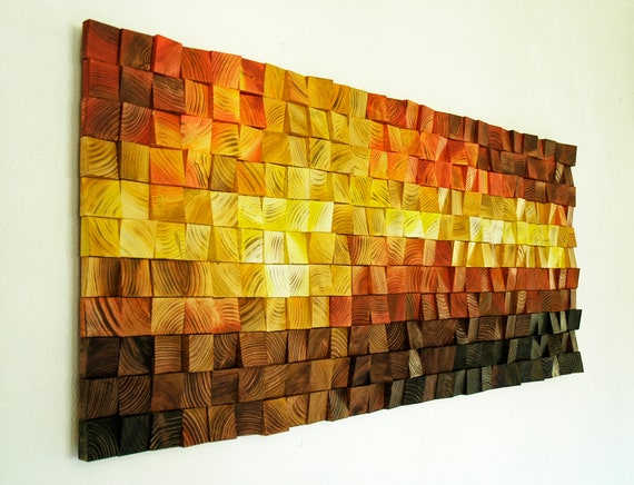 Dictatuur Sada schors Magma 120 cm Hout Kunst aan de muur wanddecoratie mozaïek - Etsy België