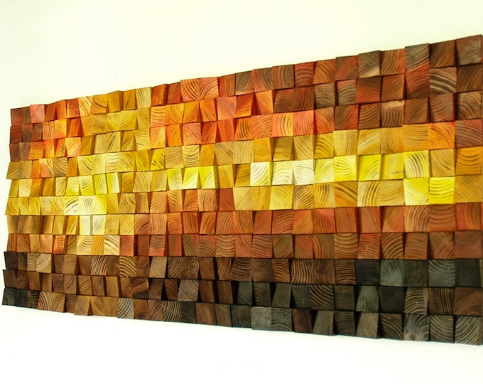 Magma 120 cm, Painting Wood Wall Art, wooden mosaic, abstract wood art, wall hanging, 3d wall art, sound diffuser