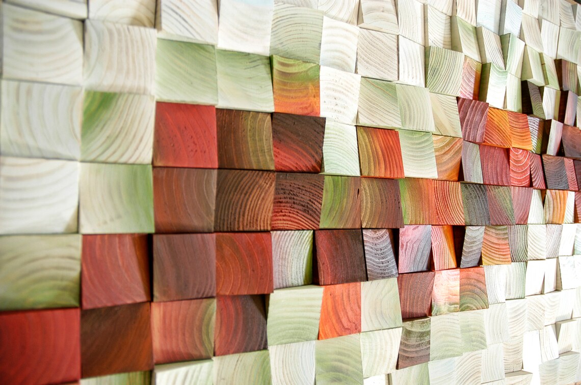 Sound Wave Wall Art Wood Wall Decor Wooden Mosaic Abstract - Etsy