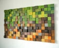 Minecraft Wood Wall Art, wood wall decor, wooden mosaic, abstract wood art, wall hanging, 3d wall art, sound diffuser