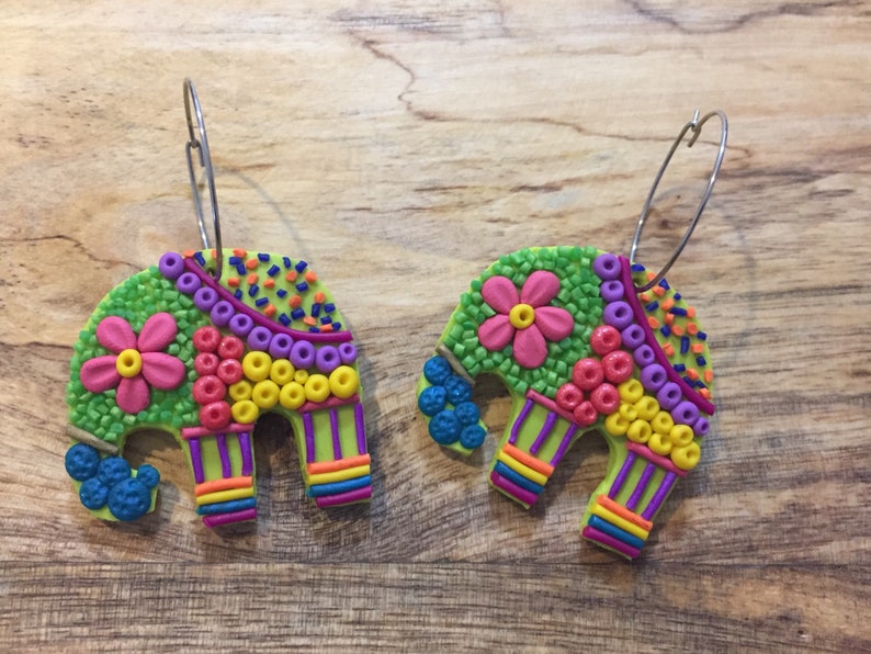 Boho Elephant Hoops