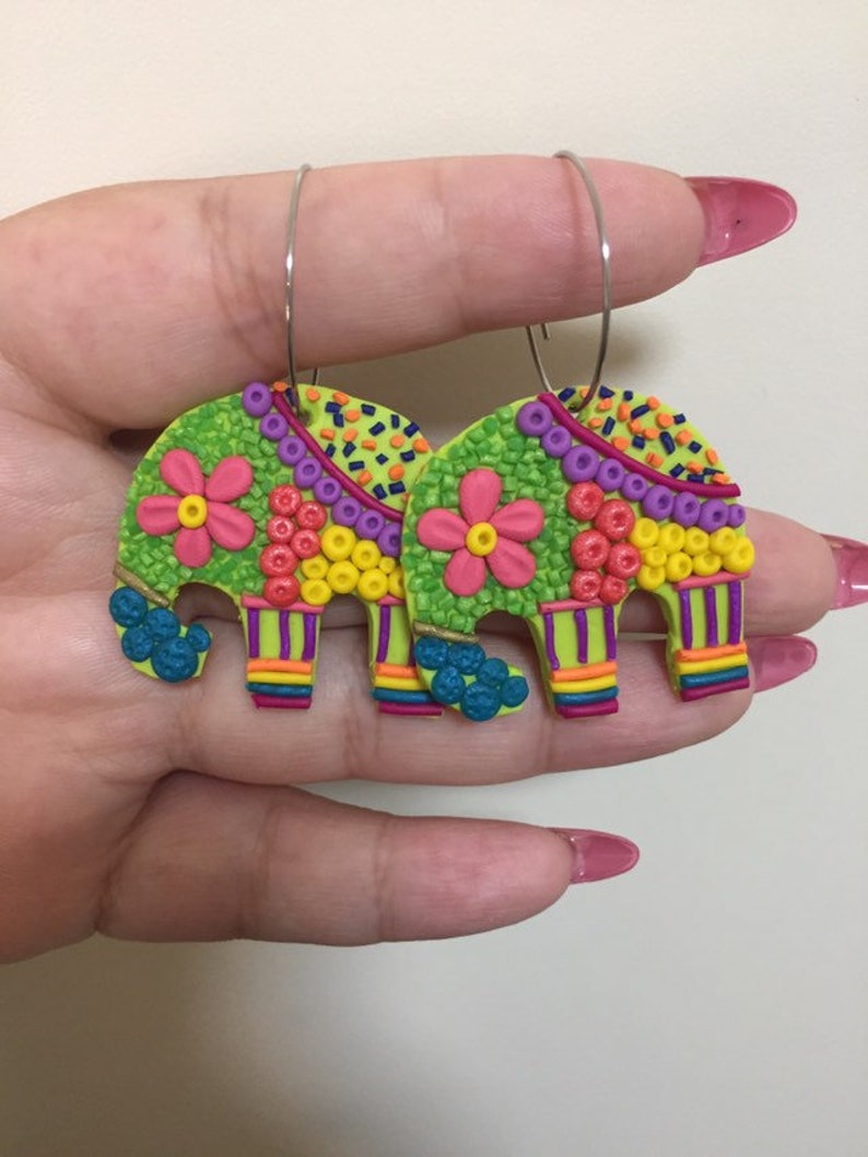 Boho Elephant Hoops