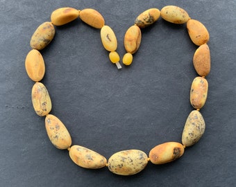 Old matte amber necklace,amber necklace,unpolished,amber,beads,milky,butterscotch,ambe necklace,raw,unpolished,unisex,amber,healing necklace