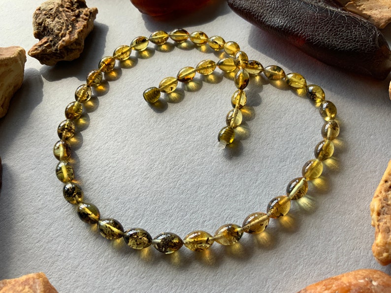 7*11mm,green amber necklace,amber olive necklace,amber necklace,amber,gems,olive,round,necklaces,necklace,amber,gems,big,gift,amber,necklace