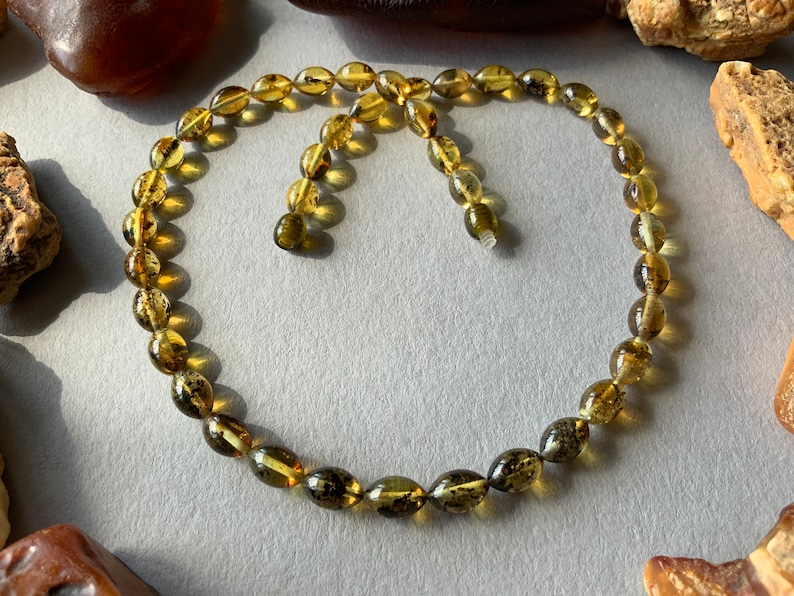 7*11mm,green amber necklace,amber olive necklace,amber necklace,amber,gems,olive,round,necklaces,necklace,amber,gems,big,gift,amber,necklace