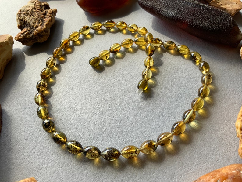 7*11mm,green amber necklace,amber olive necklace,amber necklace,amber,gems,olive,round,necklaces,necklace,amber,gems,big,gift,amber,necklace