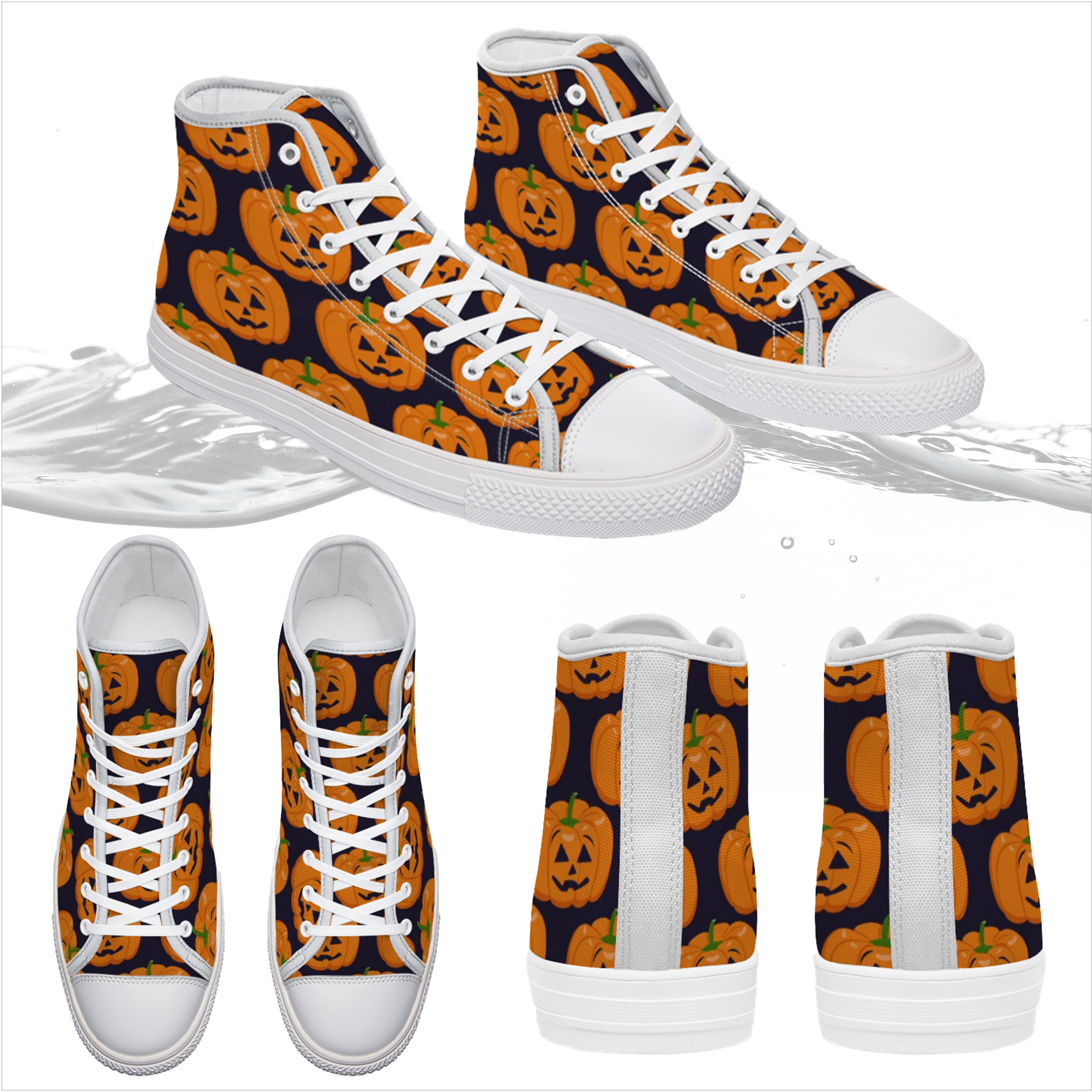 Pumpkin Shoes Halloween Sneakers Canvas Shoes Casual Etsy