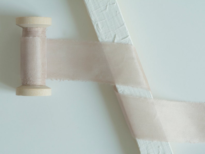 Hand dyed silk ribbon wedding bouquet ribbon on spool| rustic wedding decor wedding stationary Mauve neutral silk ribbon