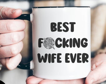 Gift for Wife, Crocheter Coffee Mug, Crocheting Tea Cup, Yarn Lover, Present for Her, From Husband, Birthday, Anniversary, Best Wife Ever