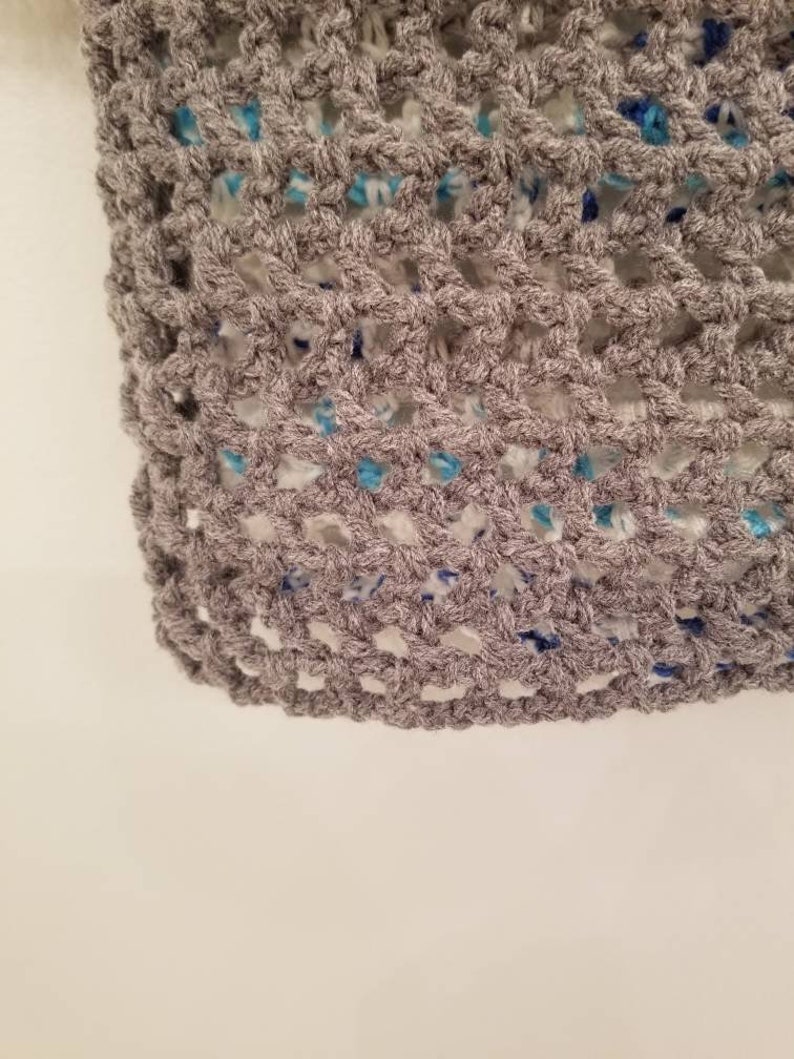 Crochet crop top two toned crop top crochet swim suit cover beach coverup mesh crop top color block crochet shirt blue crop top