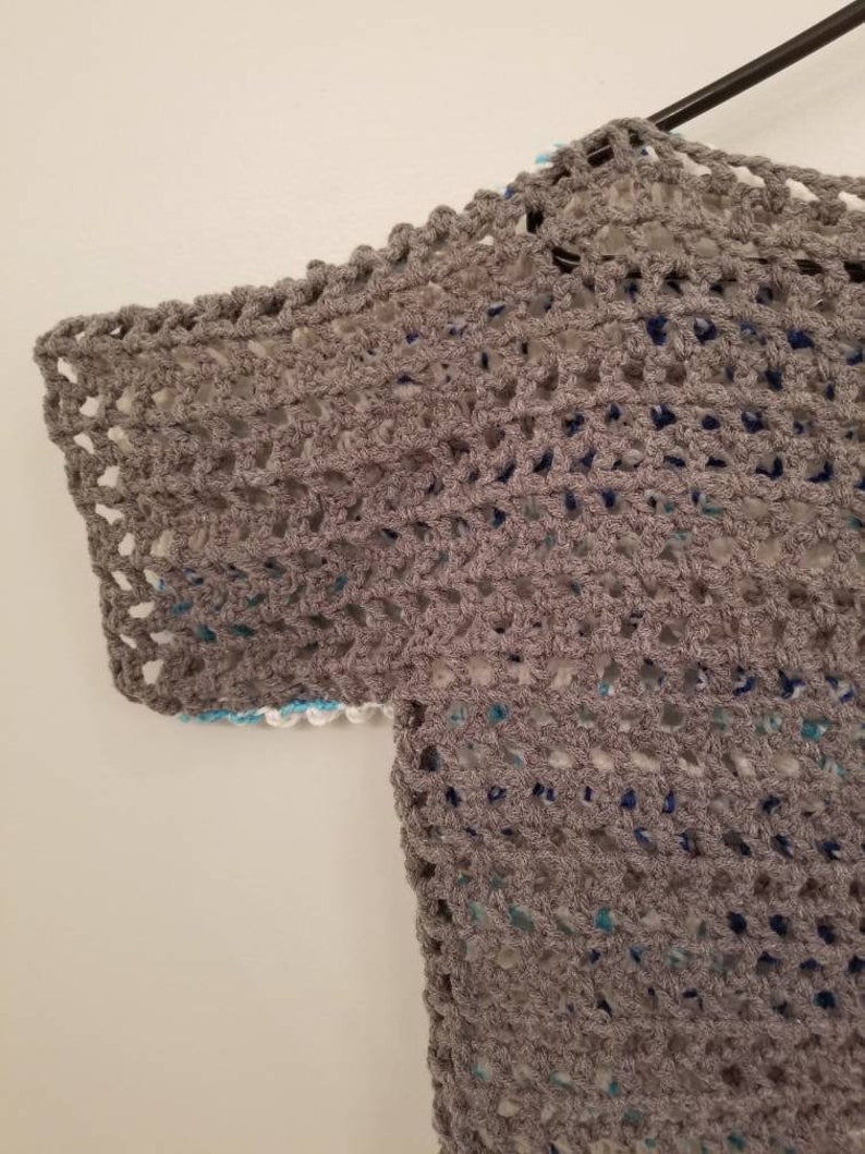Crochet crop top two toned crop top crochet swim suit cover beach coverup mesh crop top color block crochet shirt blue crop top