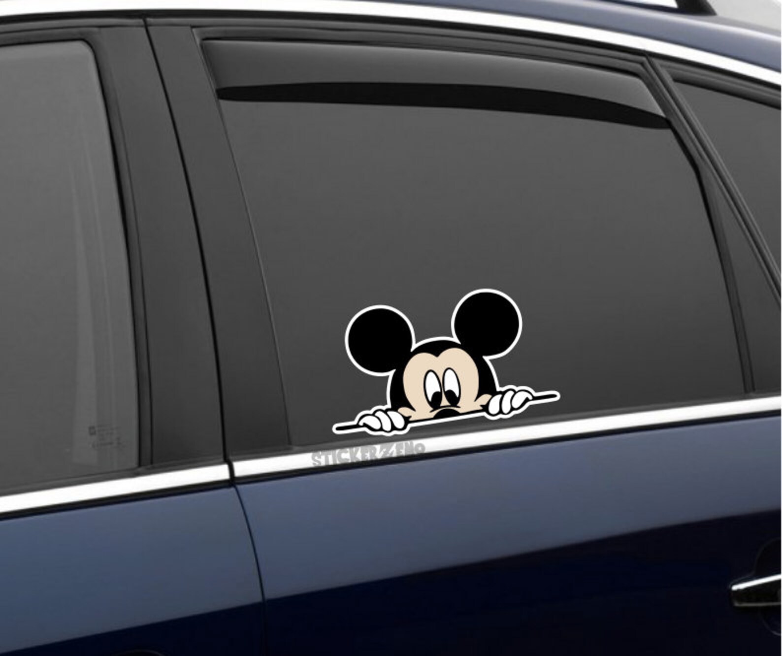 Mickey Mouse Climbing Peeking Waving Window Car Decal Sticker Etsy
