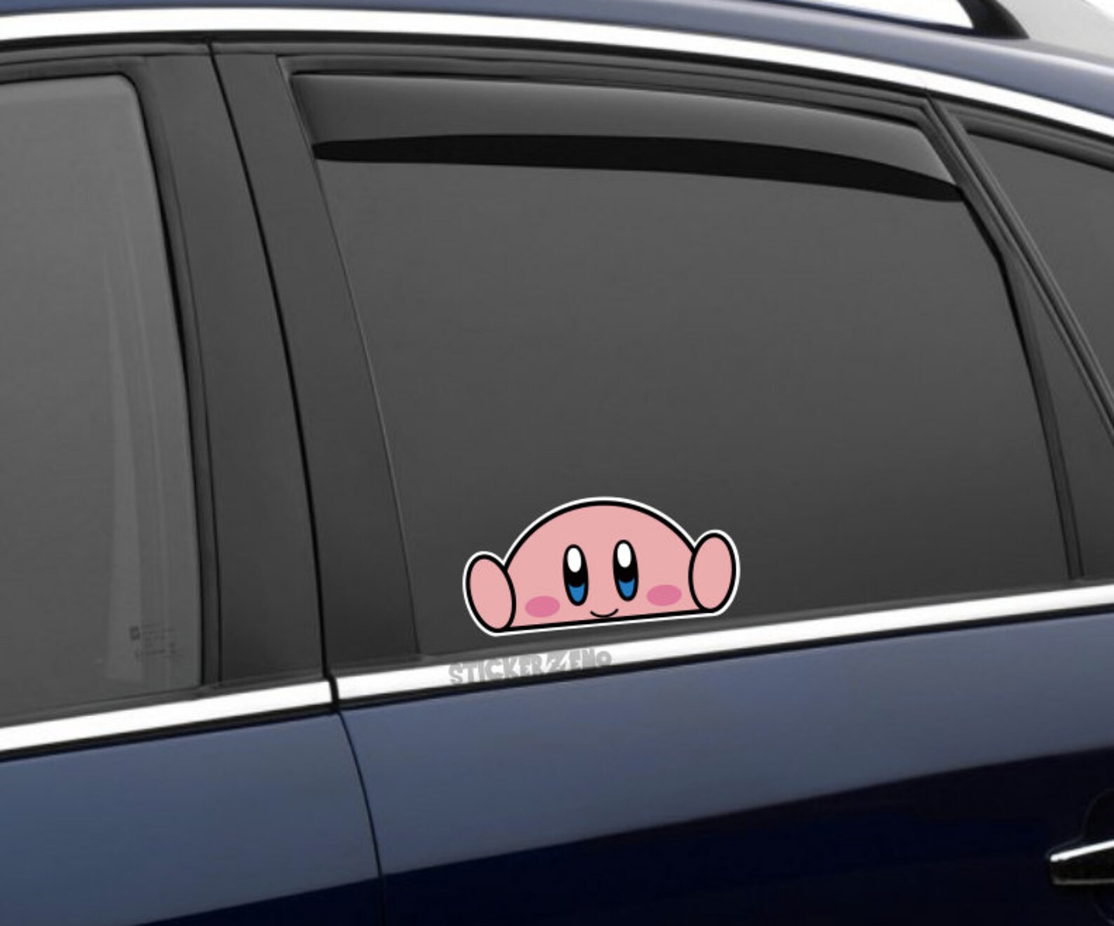 Kirby Climbing Peeking Waving Window Car Decal Sticker Great Etsy
