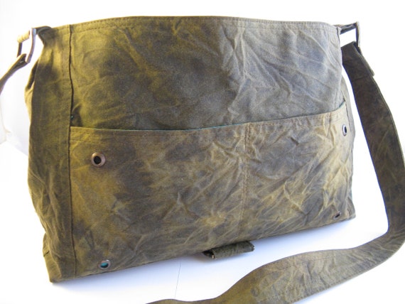 waxed cotton messenger bag