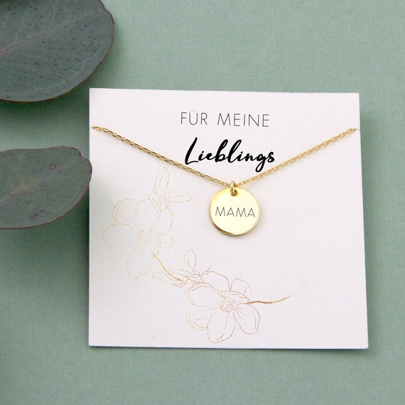 925 Silber Kette - Muttertagsgeschenk - Geschenk für Mama - Personalisierte Kette - Geschenk für Oma- Kette mit Karte - 001