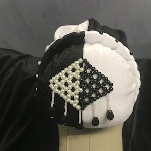 Two Toned Lowbun Velvet Cap- small size cap