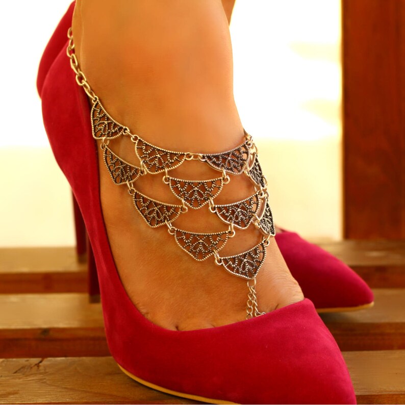 Anklet-Ankle-Foot Jewelry-Silver Anklet-Ankle Bracelet-Boho Anklet-Boho Bracelet-Barefoot Sandals-Beach Anklet-Foot Chain-Summer Jewelry