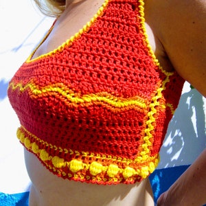 Crochet Pattern, PDF Digital Download, Pico Crop Top, Intermediate Crochet Pattern, Summer Crop Top, Customisable Crochet Design image 7