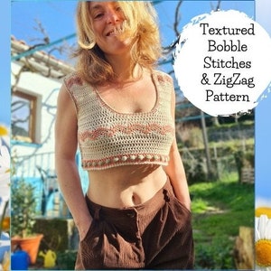 Crochet Pattern, PDF Digital Download, Pico Crop Top, Intermediate Crochet Pattern, Summer Crop Top, Customisable Crochet Design image 9