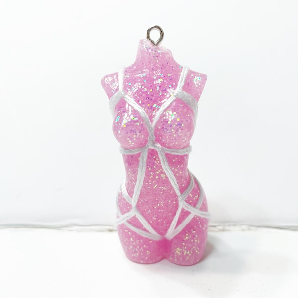 UV reactive pink to purple Adult Shibari Goddess Rope Bondage Kinky Fetish Rope Keychain Munch Rigger Rope Bunny Gift, Alternative Lifestyle