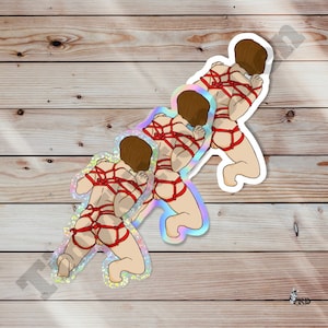Shibari Vinyl Sticker Indoor Outdoor, Weather Resistant, Scratch Resistant, Submissive, Fetish, Bondage, Kinky, Kinbaku, Rope Art, Tied Up