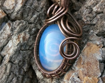 copper pendant with moonstone